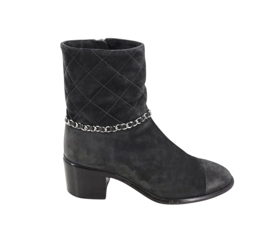 Chanel Short Suede Calfskin Boots