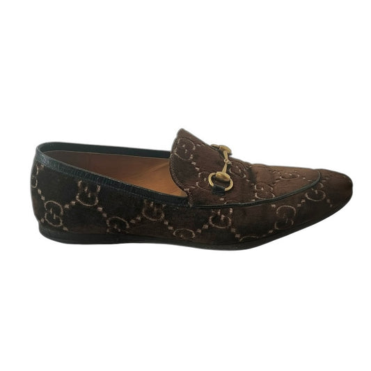 Gucci Velvet GG Monogram Horsebit Loafers