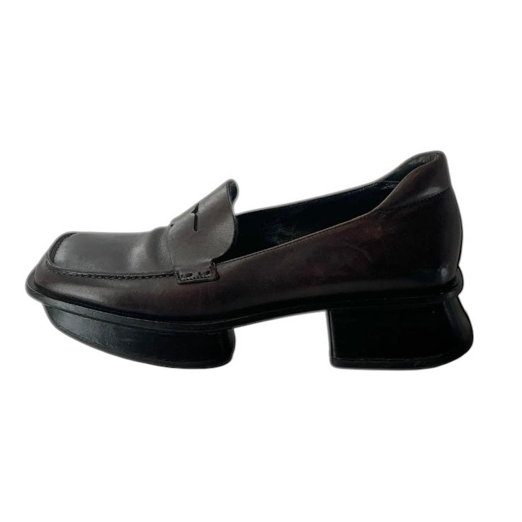 Prada Equal Leather Loafers Brown