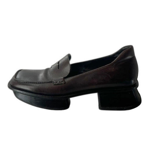 Prada Equal Leather Loafers Brown