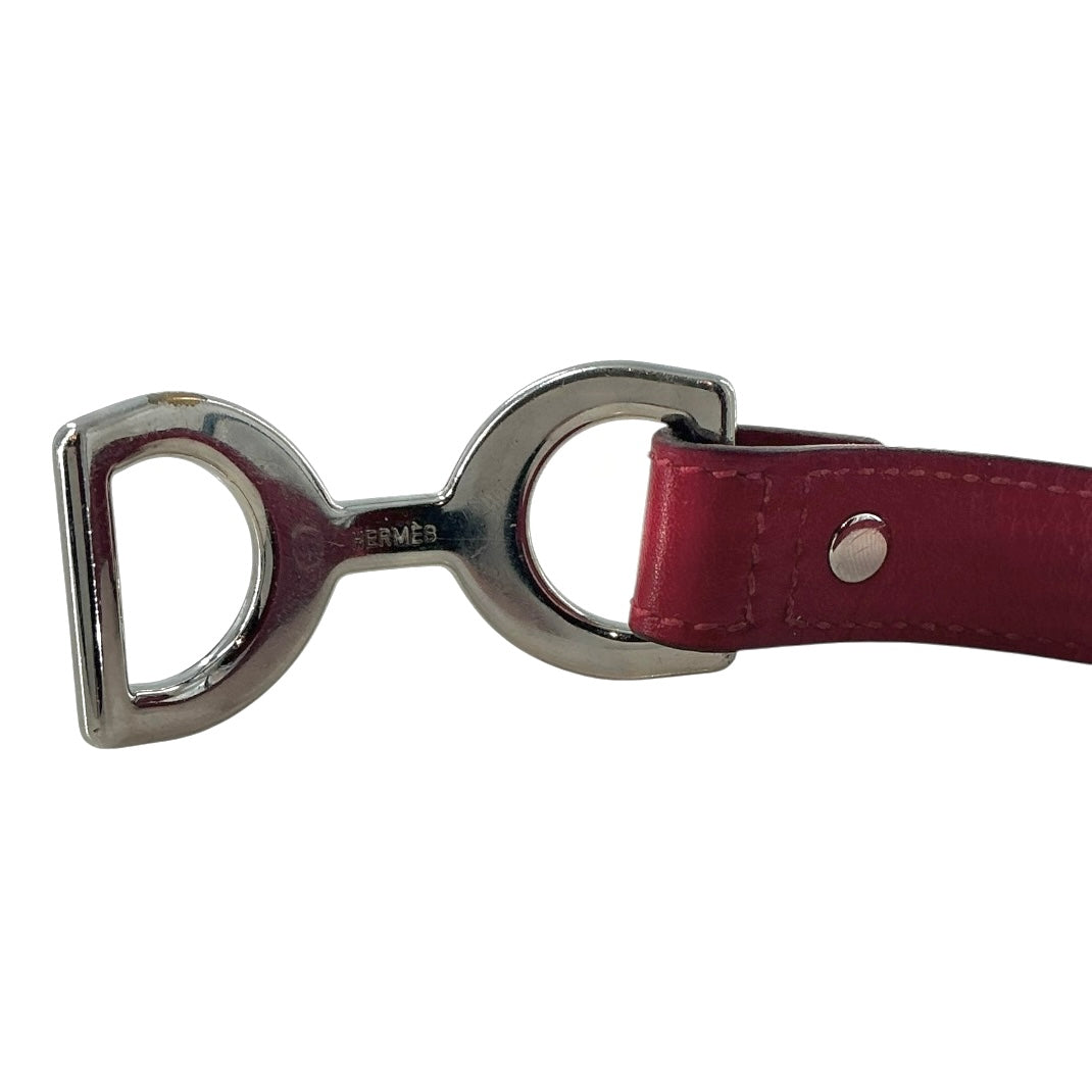 Hermés Pavane Leather Wrap Bracelet Red