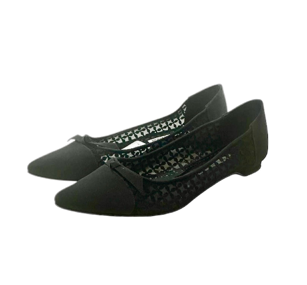 Manolo Blahnik Tiakala Black Mesh Lace Flat Pumps