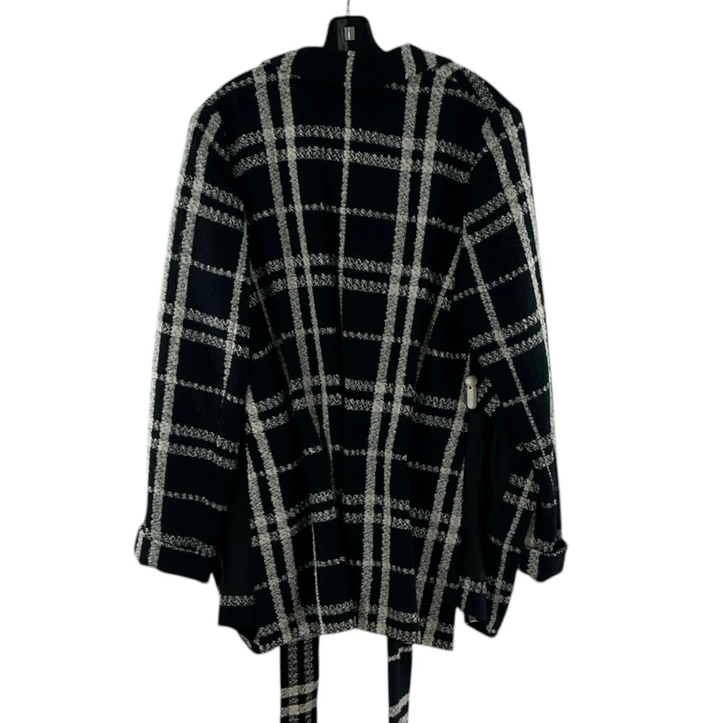 Derek Lam 10 Crosby Navy Blue & White Plaid Tweed Blazer