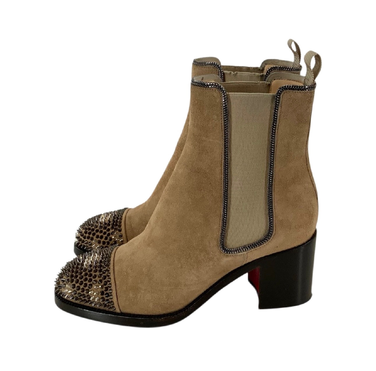 Christian Louboutin Studded Toe Suede Booties