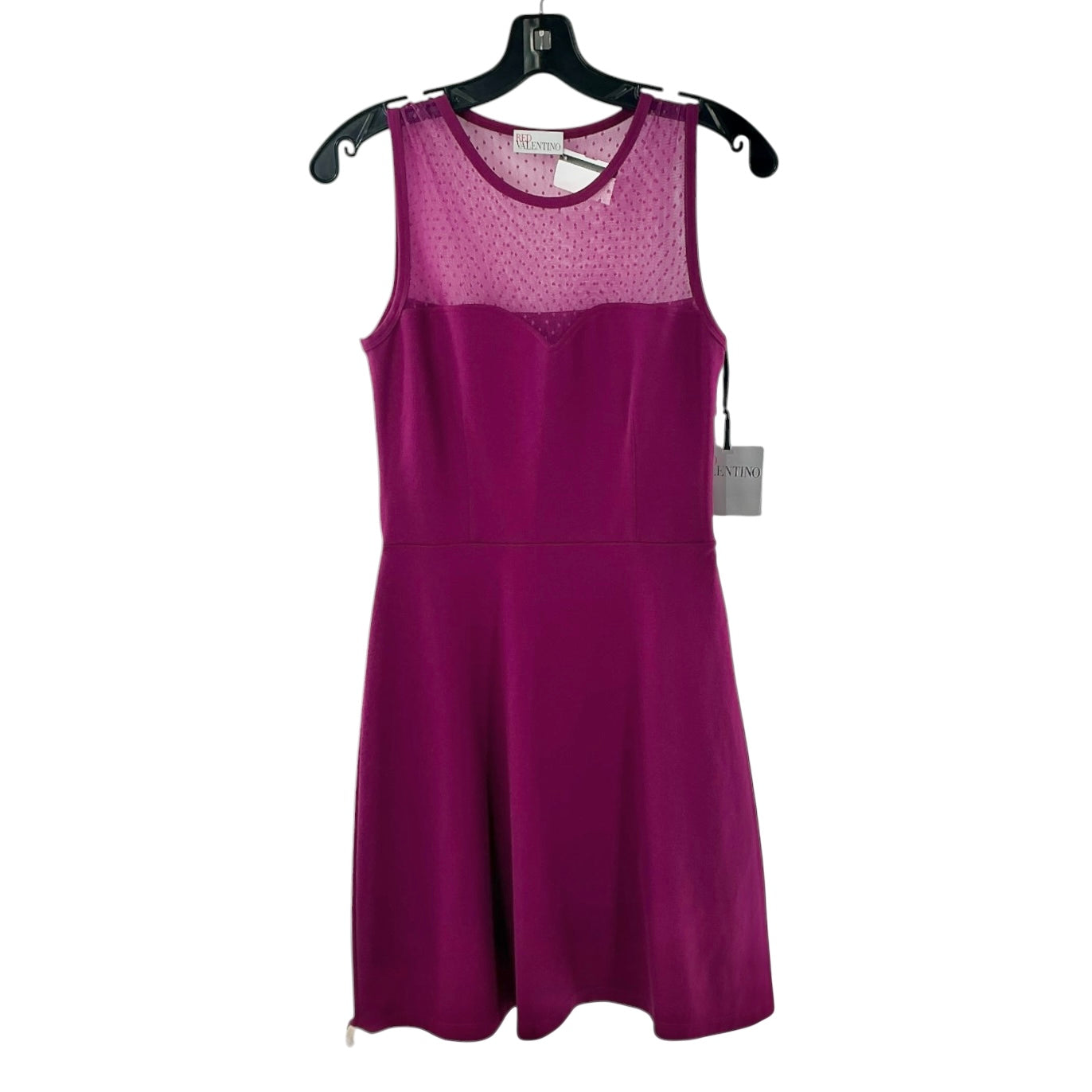 RED Valentino Sheer Mesh Yoke Ponte Mini Dress