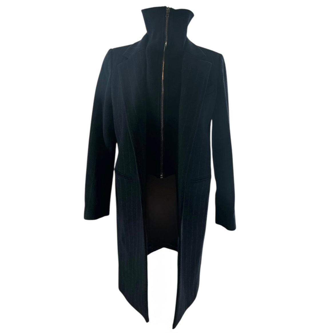 Sandro Wool Pinstripe Coat