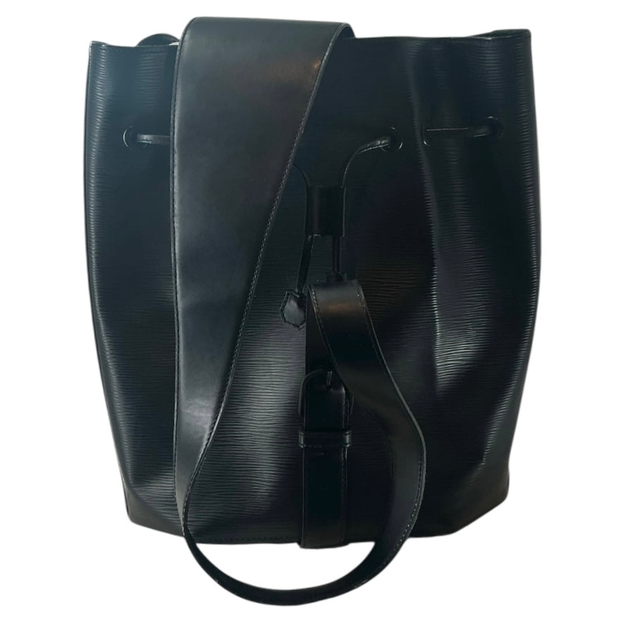 Louis Vuitton Epi Leather Sac a Dos Drawstring Bag Black