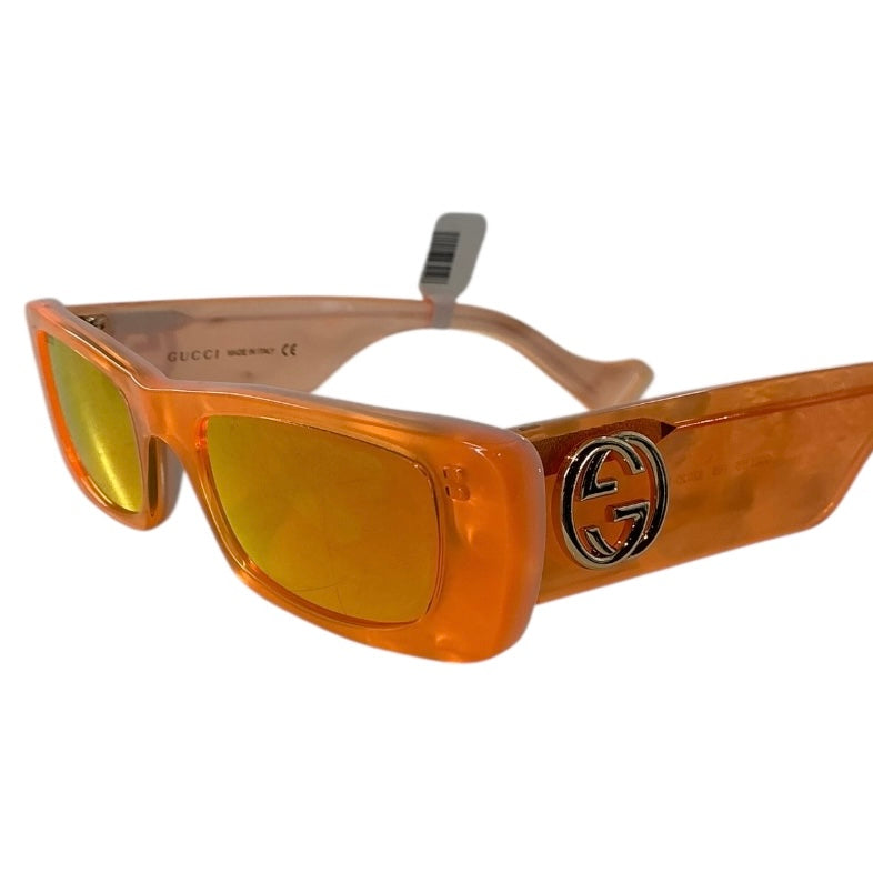 GUCCI GG0516S 0516 Fluorescent Neon Orange Pearl Geometric Slim Sunglass Unisex