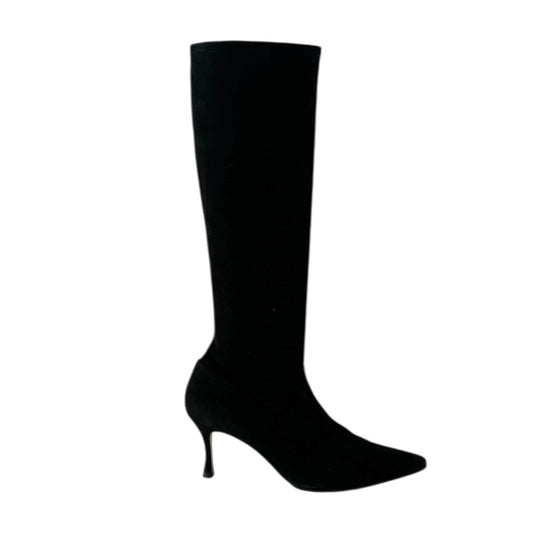 Manolo Blahnik Pamfilo 90 Stretch Suede Knee Boots