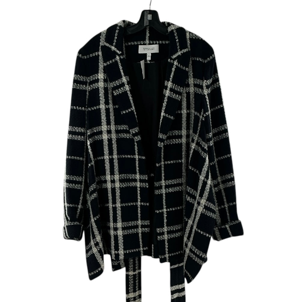 Derek Lam 10 Crosby Navy Blue & White Plaid Tweed Blazer