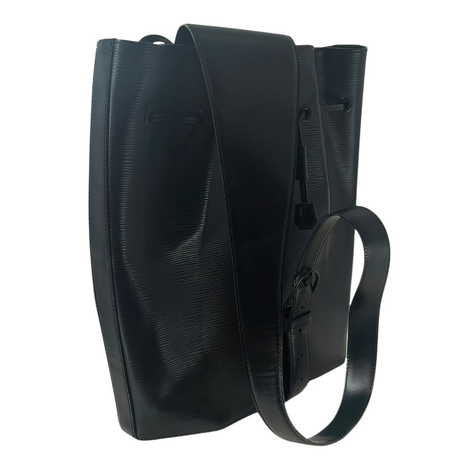 Louis Vuitton Epi Leather Sac a Dos Drawstring Bag Black