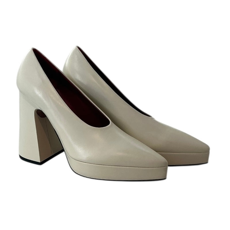 Proenza Schouler White Leather Platform Pumps