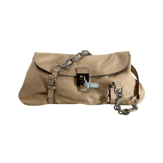Michael Kors Beige Leather Flap Shoulder Bag Satchel Handbag