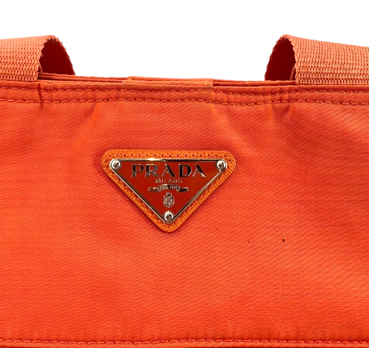 Prada Bright Orange Tote Bag