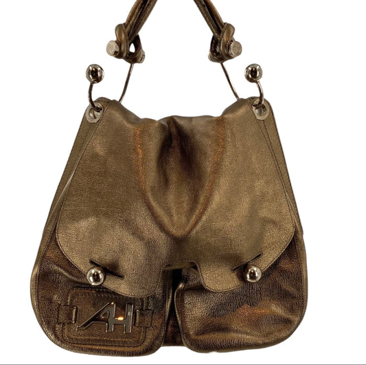 Anya Hindmarch Gold/Brown Shoulder Bag