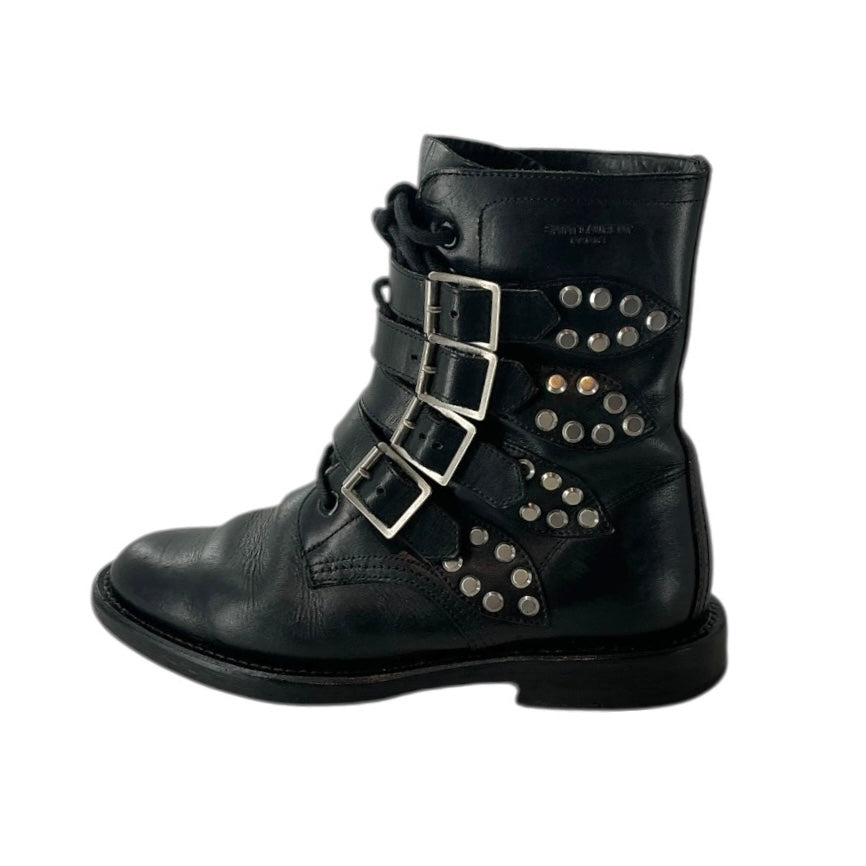 Saint Laurent Studded Leather Ranger Combat Boots
