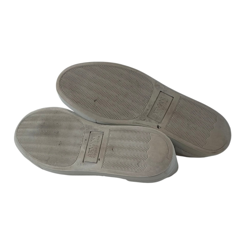 Armani Collezioni White Leather Low-top Sneakers