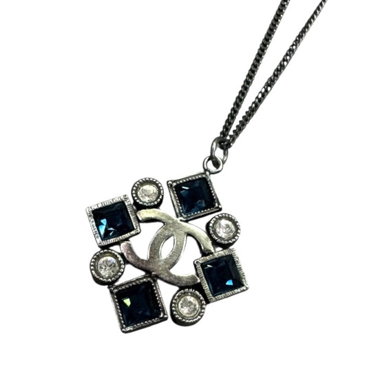 Chanel 2006 CC Blue Rhinestone Necklace