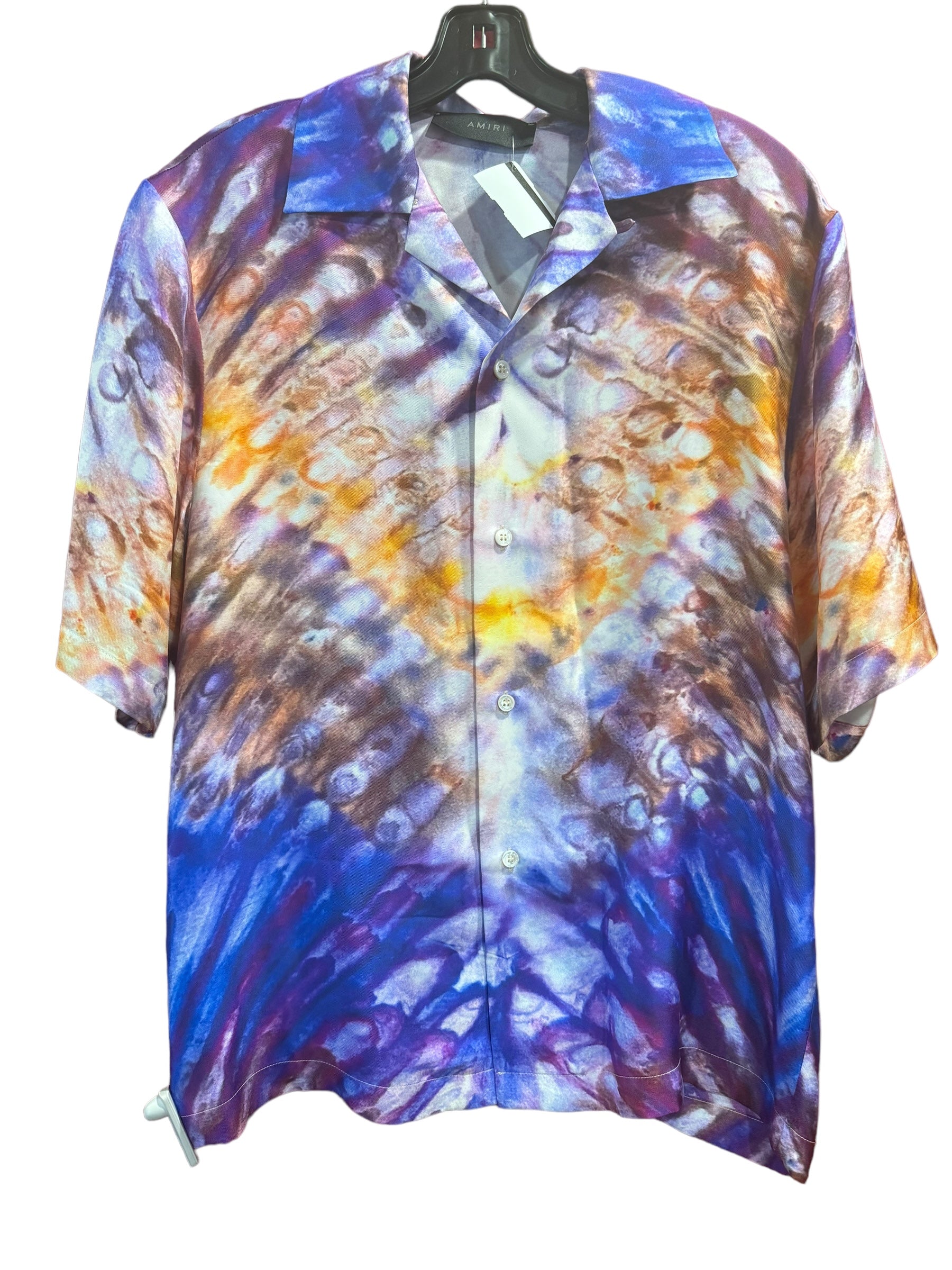Amiri Tie Dye Silk Bowling Shirt