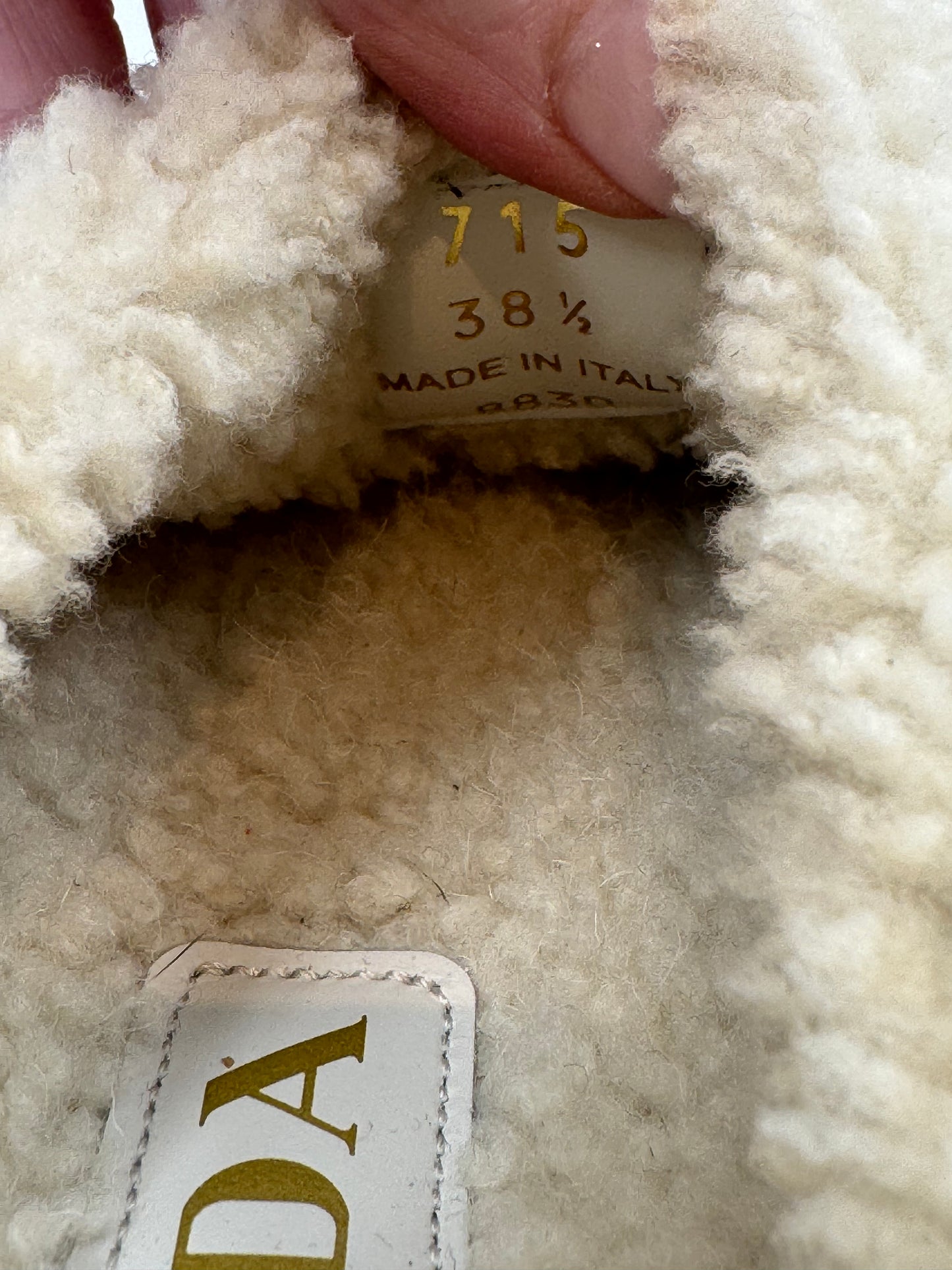 Prada Suede Shearling Platform Mules