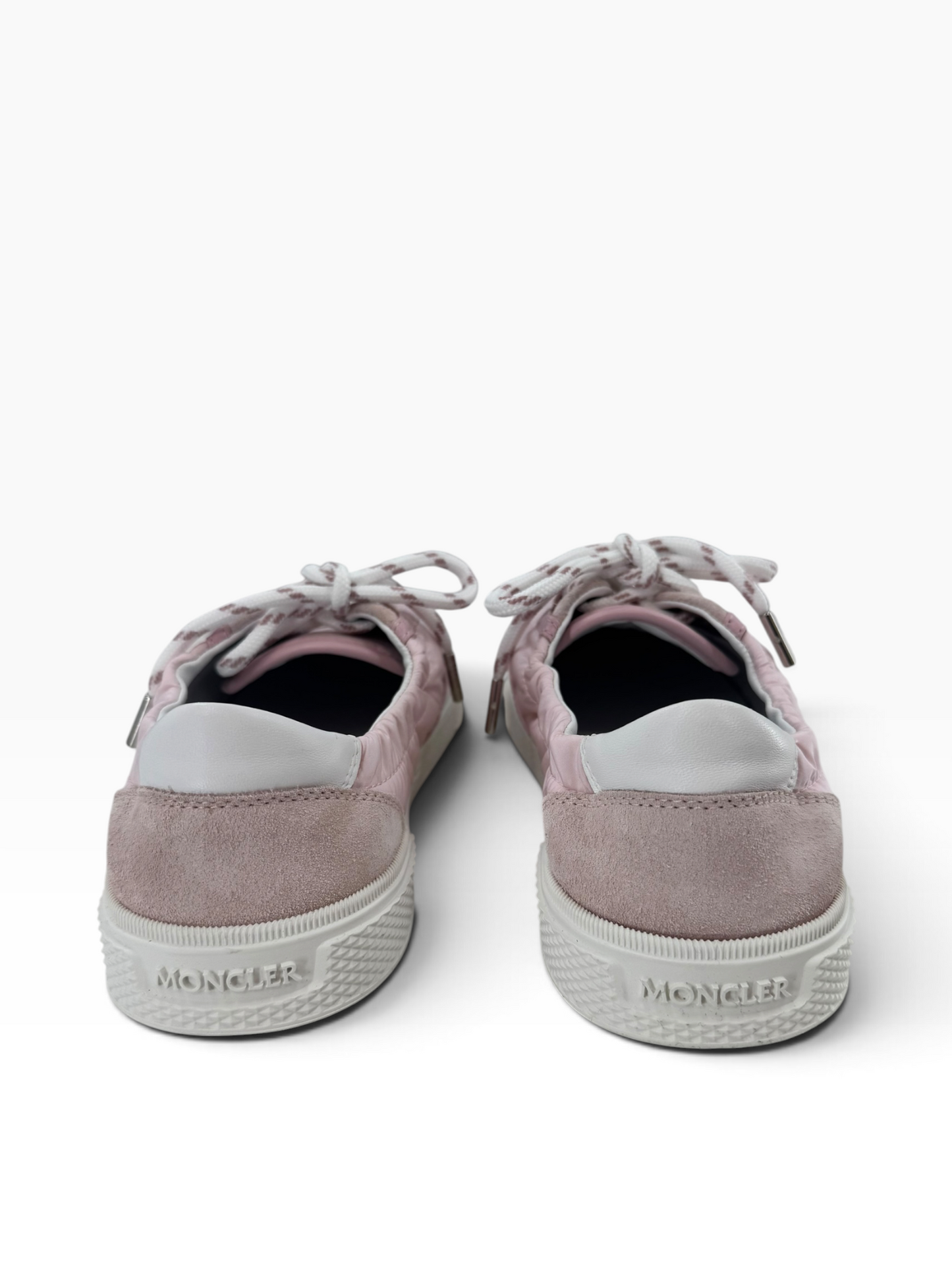 Moncler Pink Nylon & Suede Low-Top Sneakers