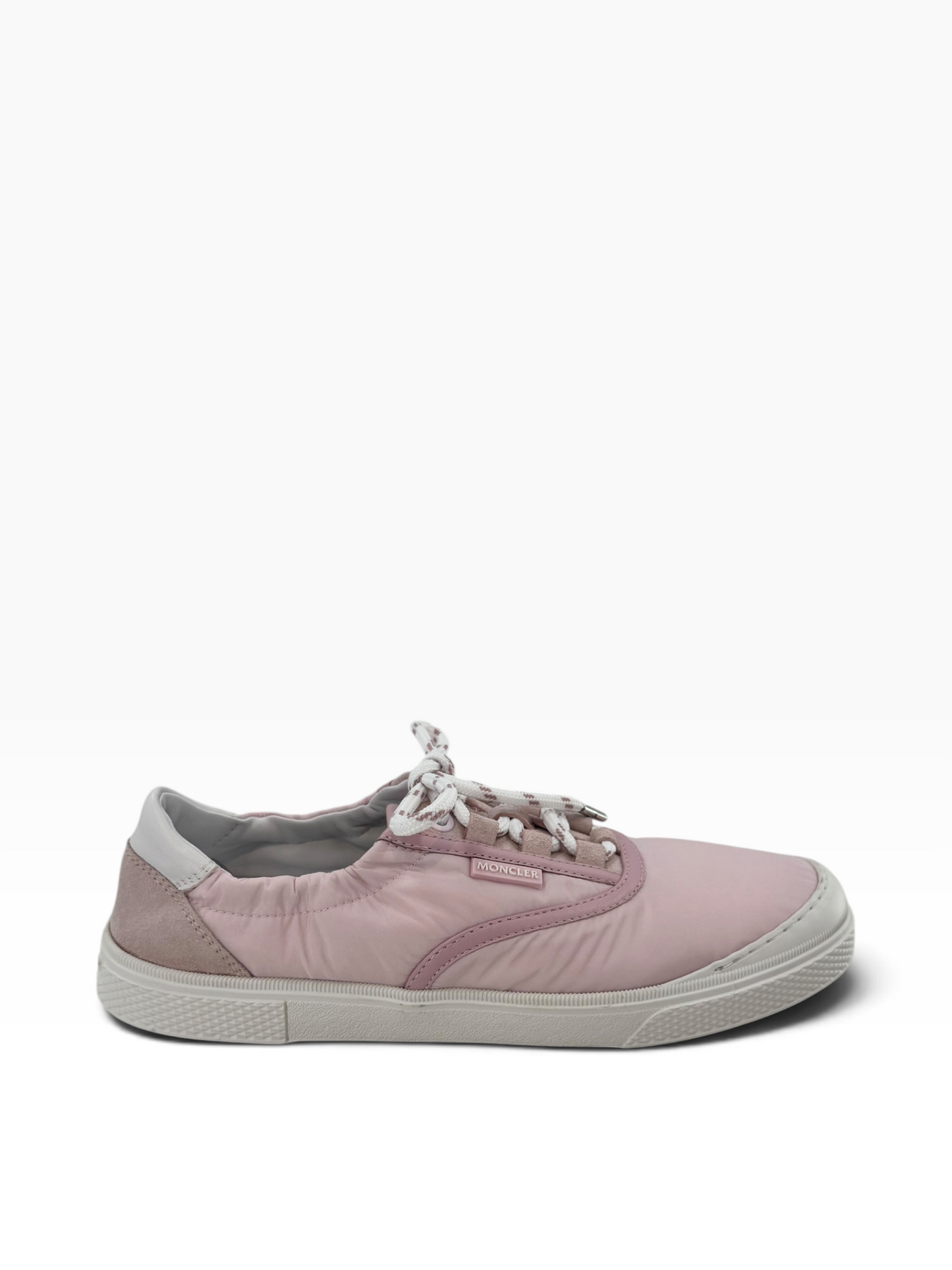 Moncler Pink Nylon & Suede Low-Top Sneakers