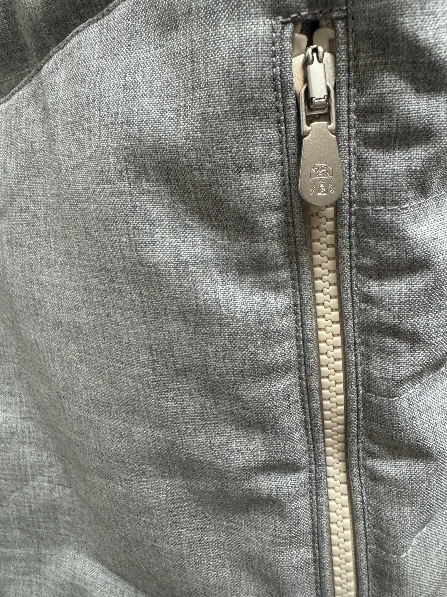 Brunello Cucinelli Men's Gray Virgin Wool Quilted Down Puffer Vest Gilet