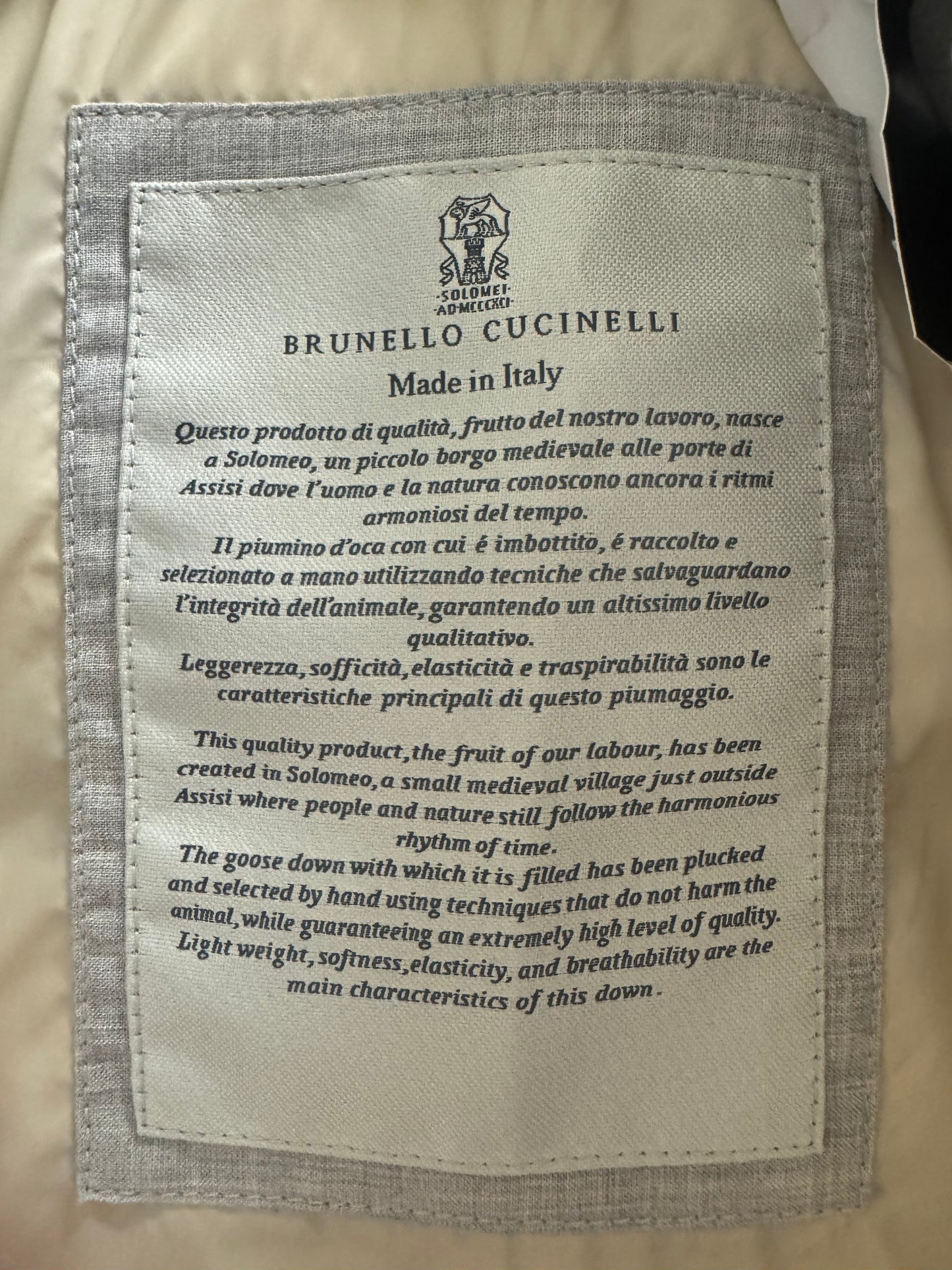 Brunello Cucinelli Men's Gray Virgin Wool Quilted Down Puffer Vest Gilet