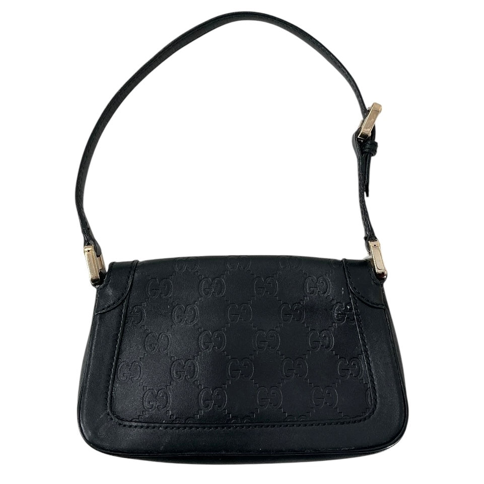 Gucci Leather Handbag with Embossed GG Monogram Pattern