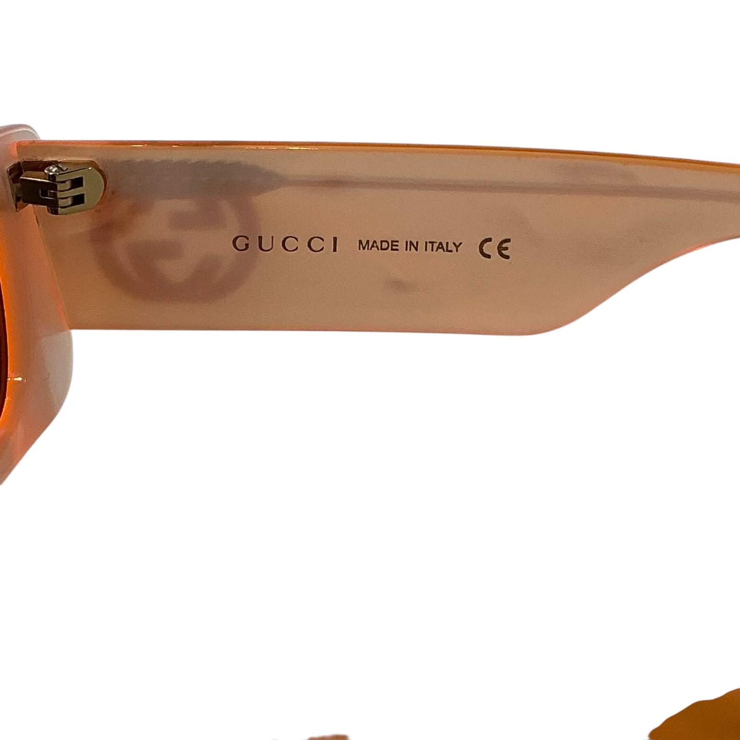 GUCCI GG0516S 0516 Fluorescent Neon Orange Pearl Geometric Slim Sunglass Unisex