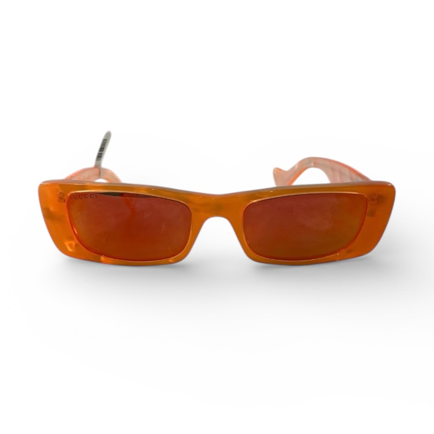 GUCCI GG0516S 0516 Fluorescent Neon Orange Pearl Geometric Slim Sunglass Unisex