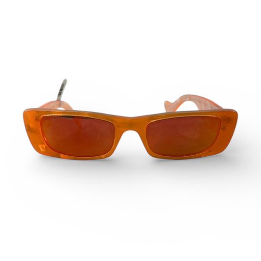 GUCCI GG0516S 0516 Fluorescent Neon Orange Pearl Geometric Slim Sunglass Unisex