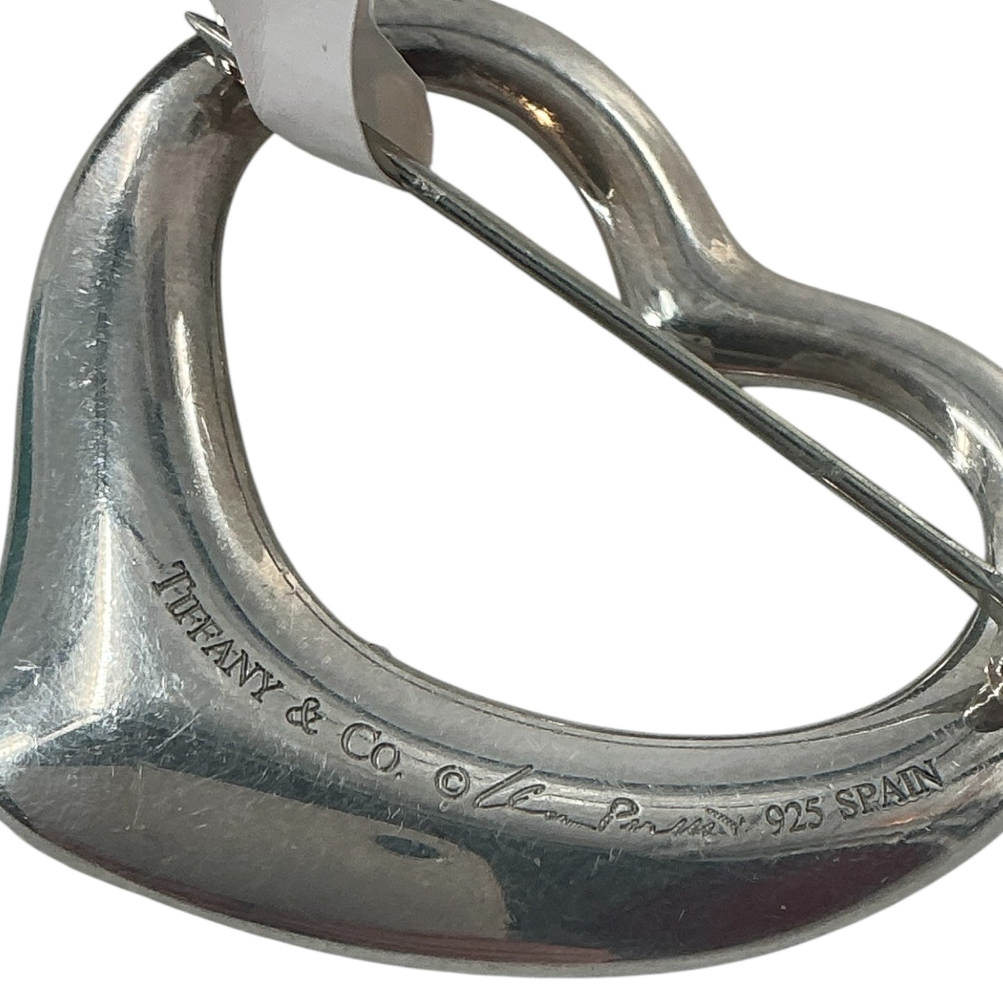 Tiffany & Co. Elsa Peretti Sterling Silver Open Heart Brooch Pin