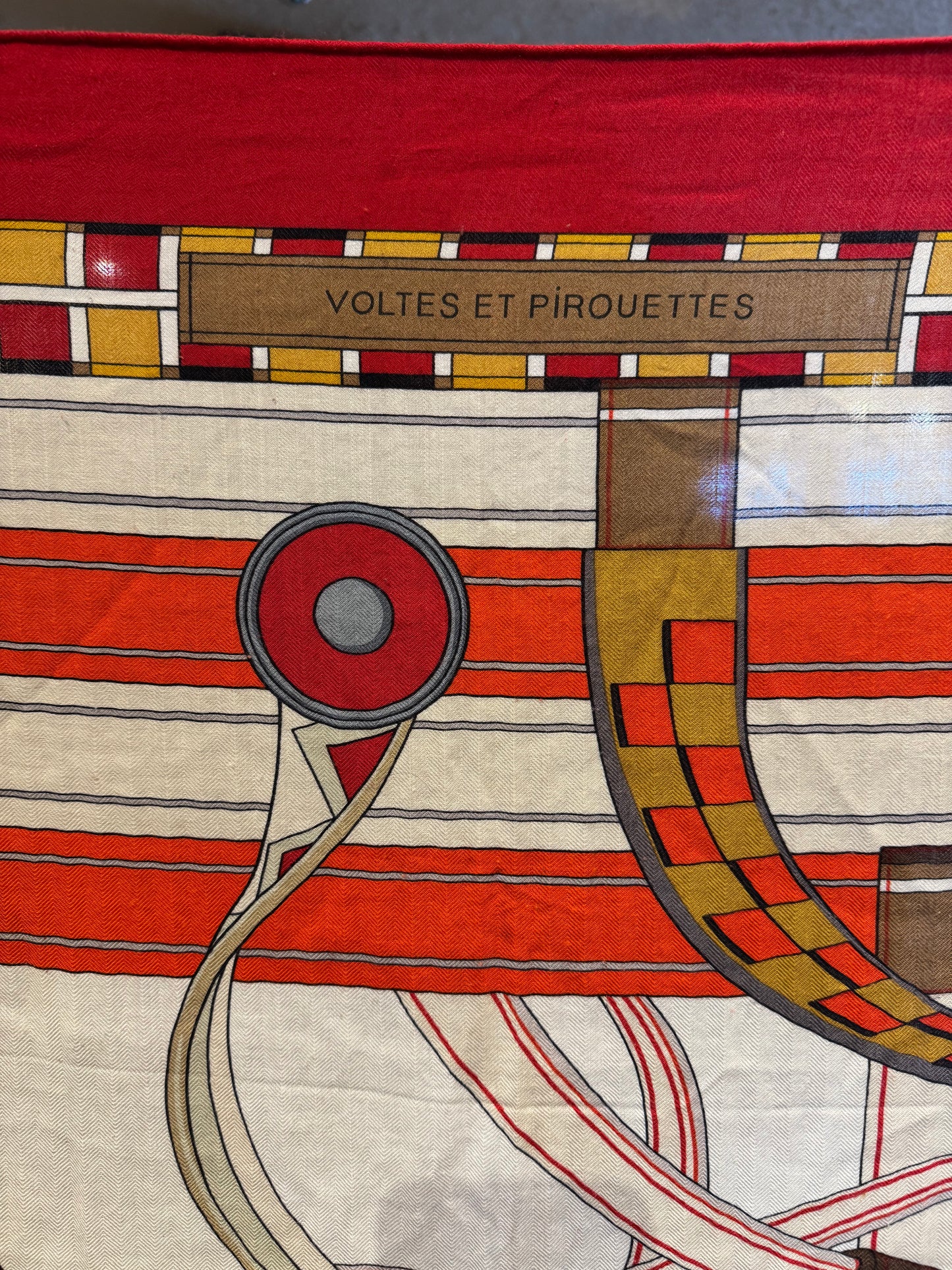 Hermes Red and Brown Oversized Shawl