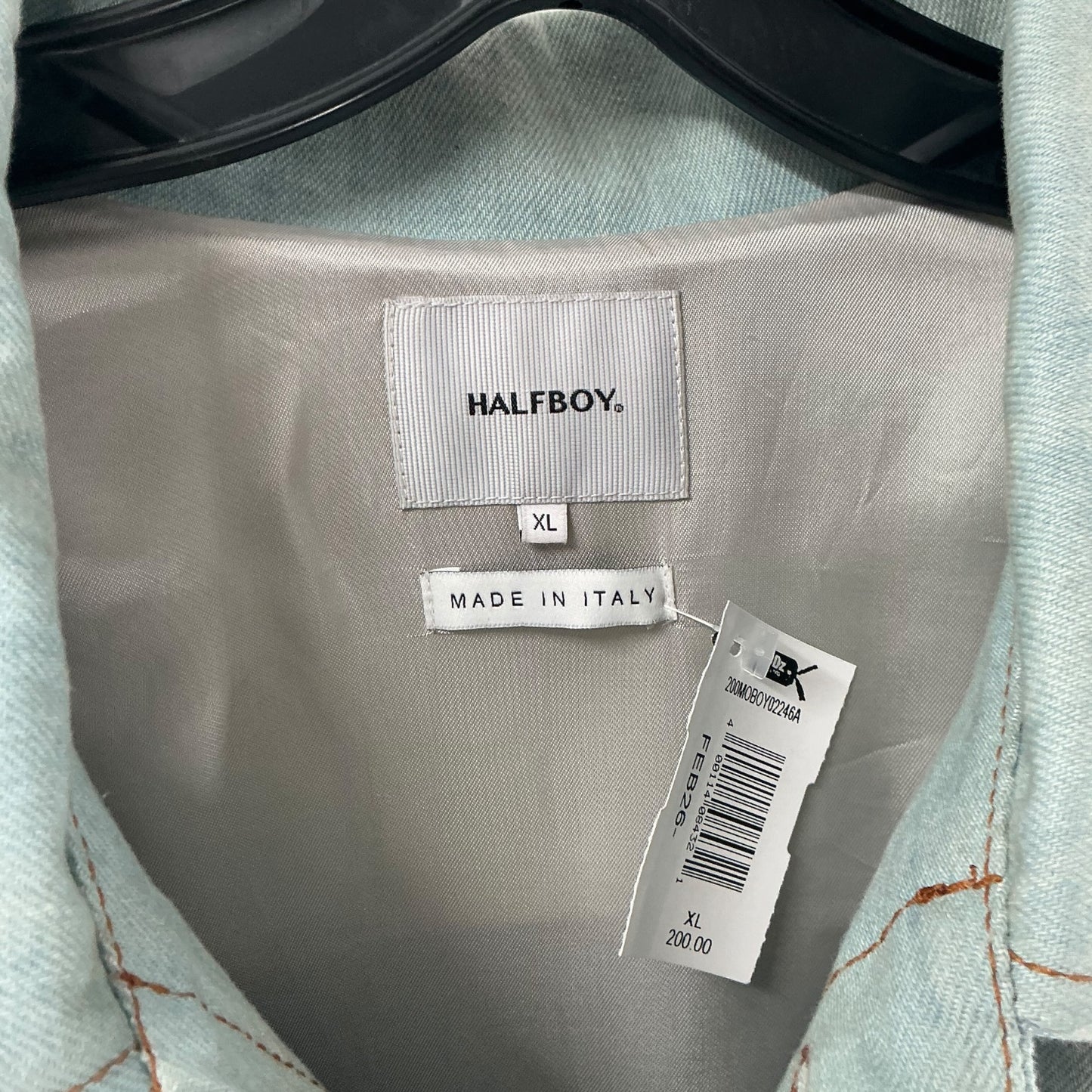 Halfboy Paneled Denim and Leather Jacket