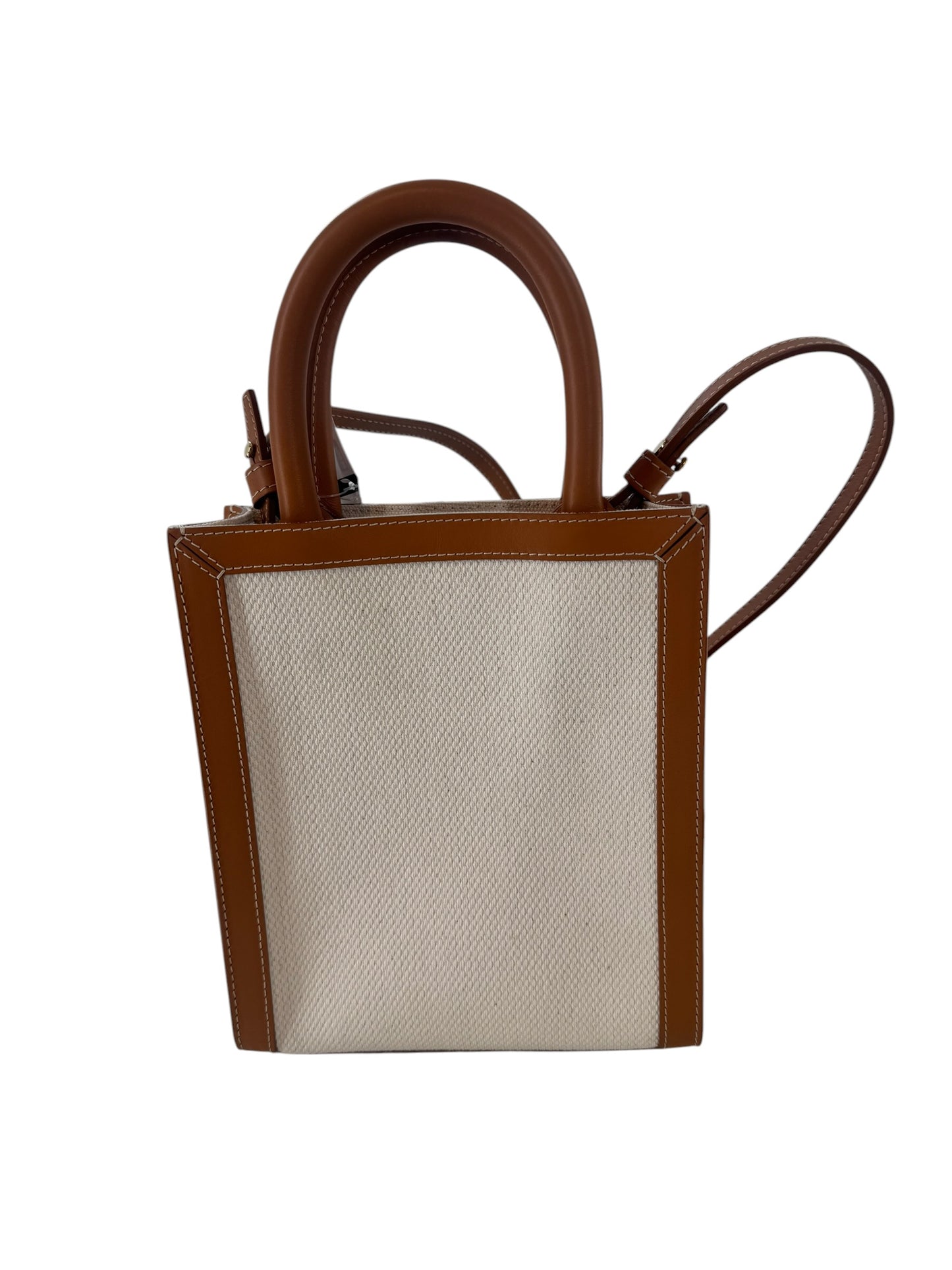 Celine Mini Vertical Cabas in Textile and Calfskin