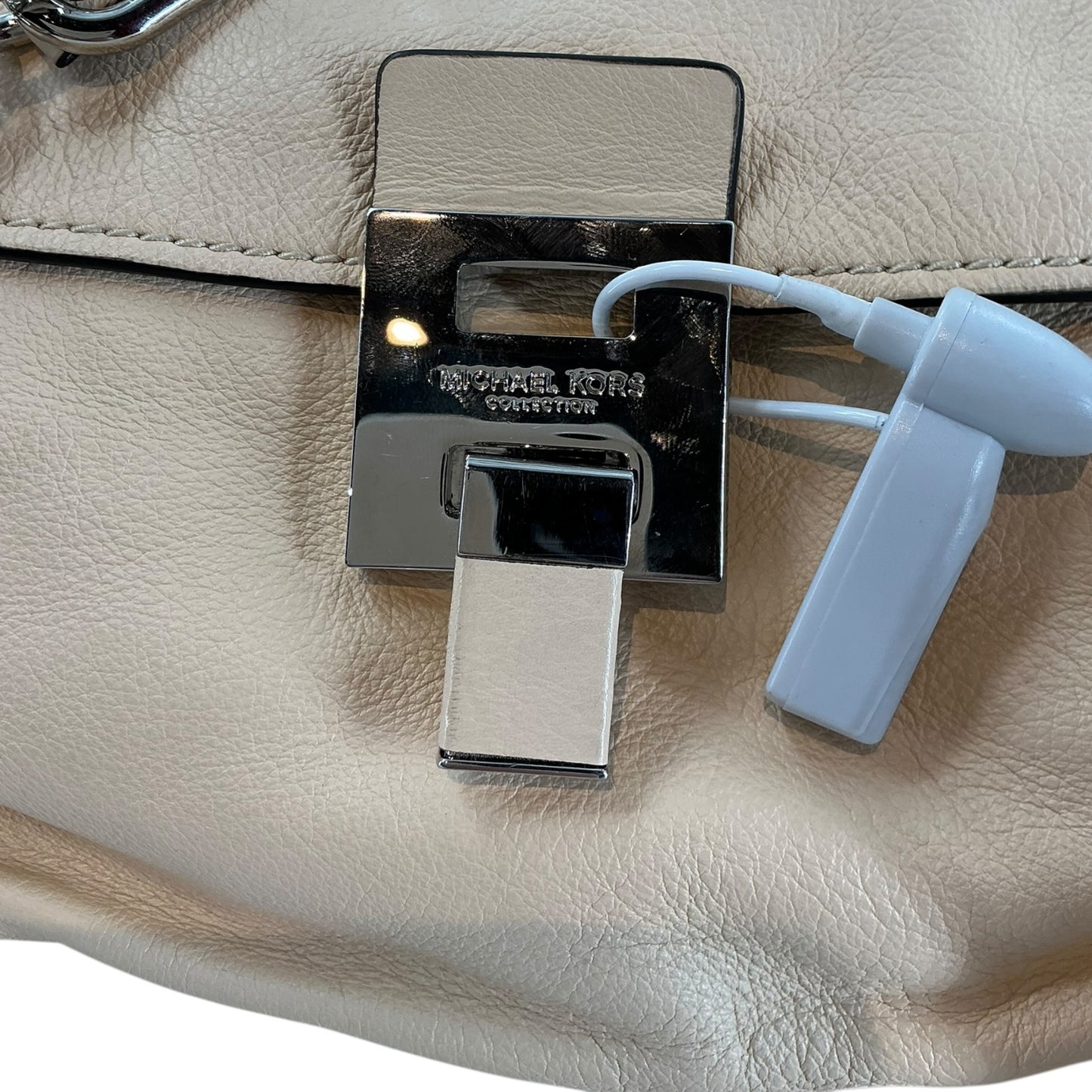 Michael Kors Beige Leather Flap Shoulder Bag Satchel Handbag