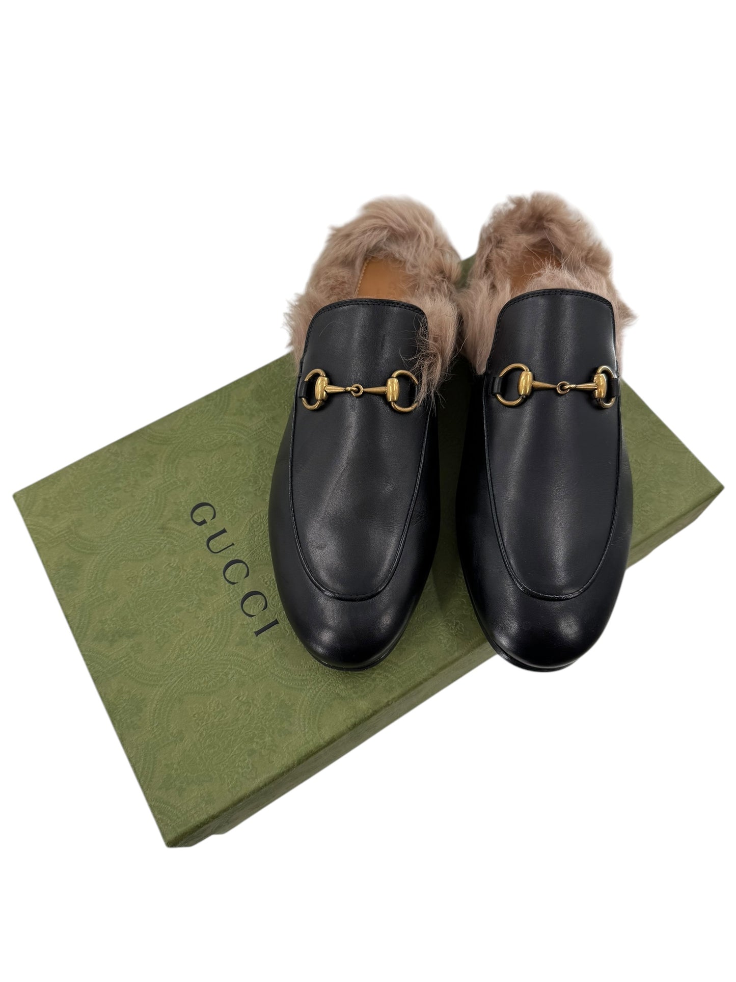 Gucci Princetown Furry Mules