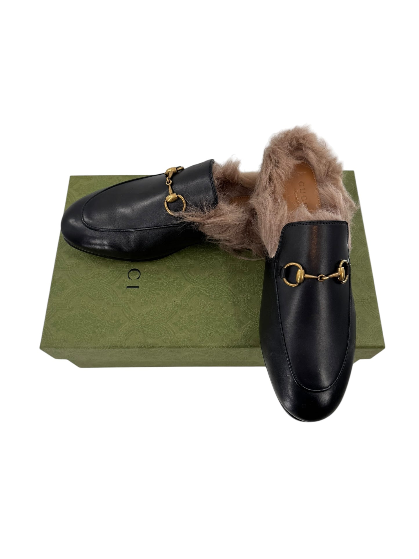 Gucci Princetown Furry Mules