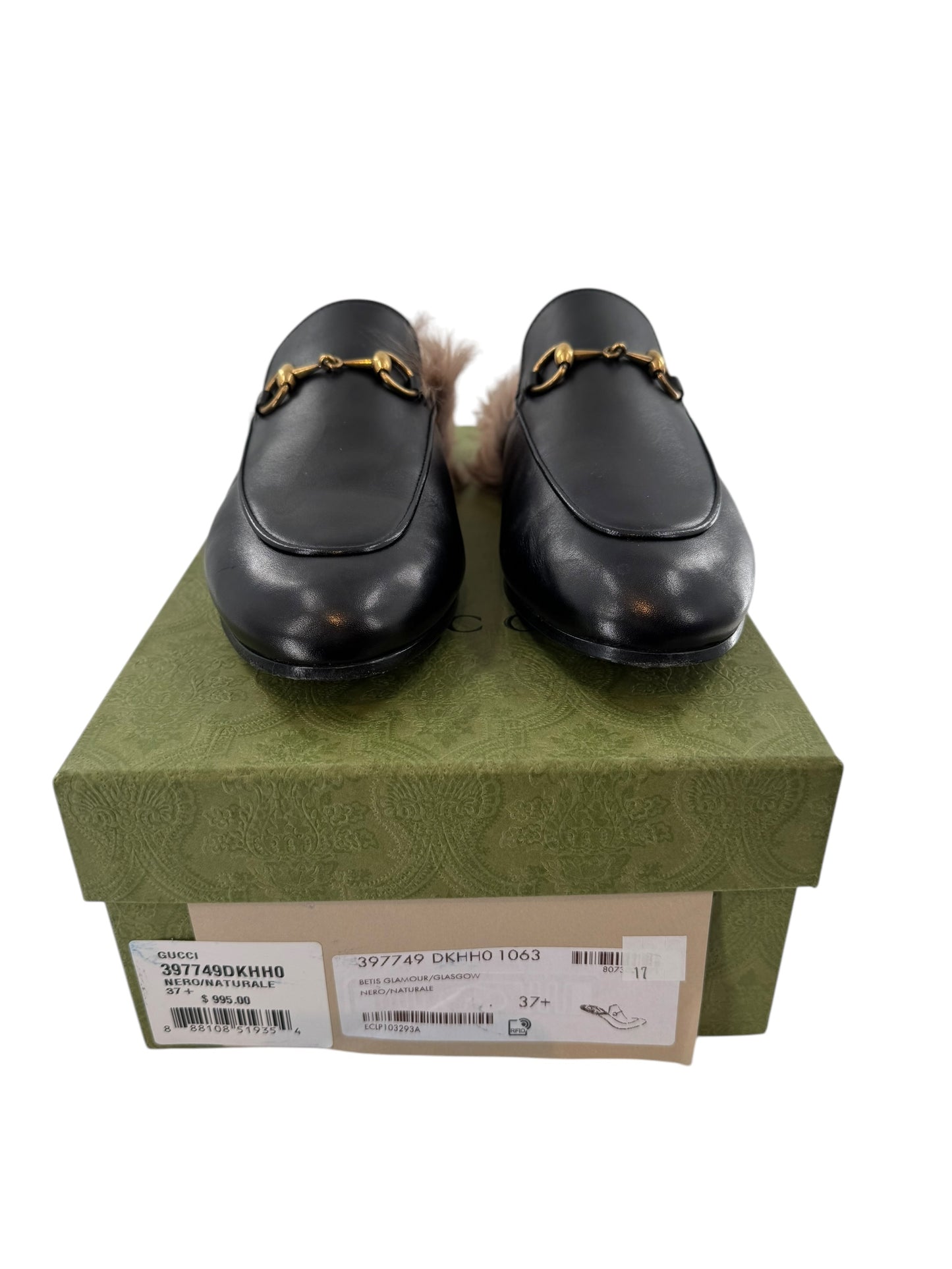 Gucci Princetown Furry Mules