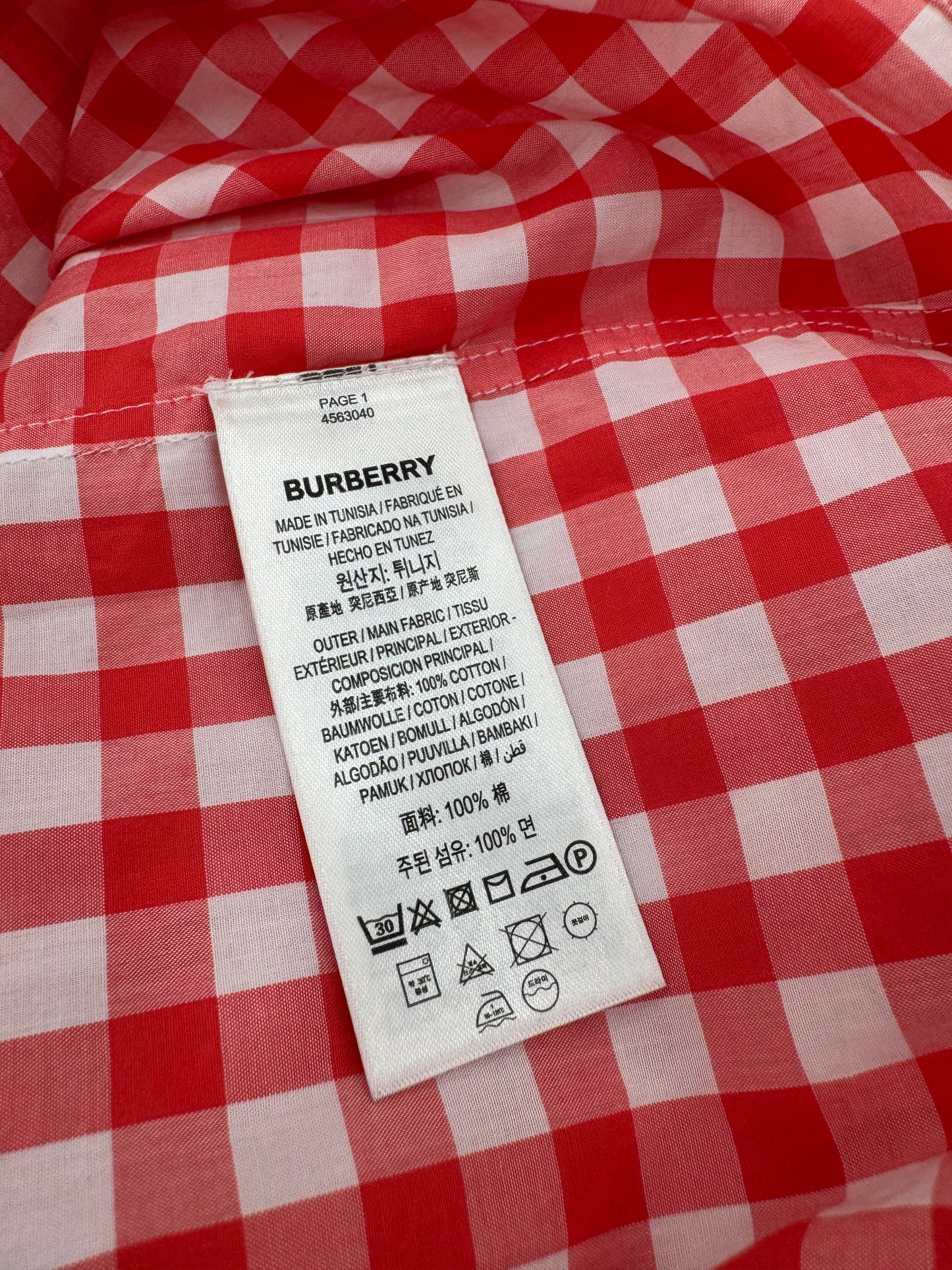 Burberry Mens Plaid V Front Shirt