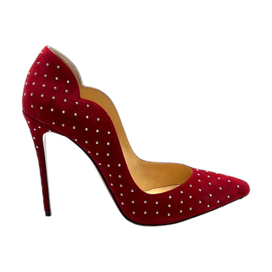 Christian Louboutin Hot Chick Plume 100 Stud Suede Pump