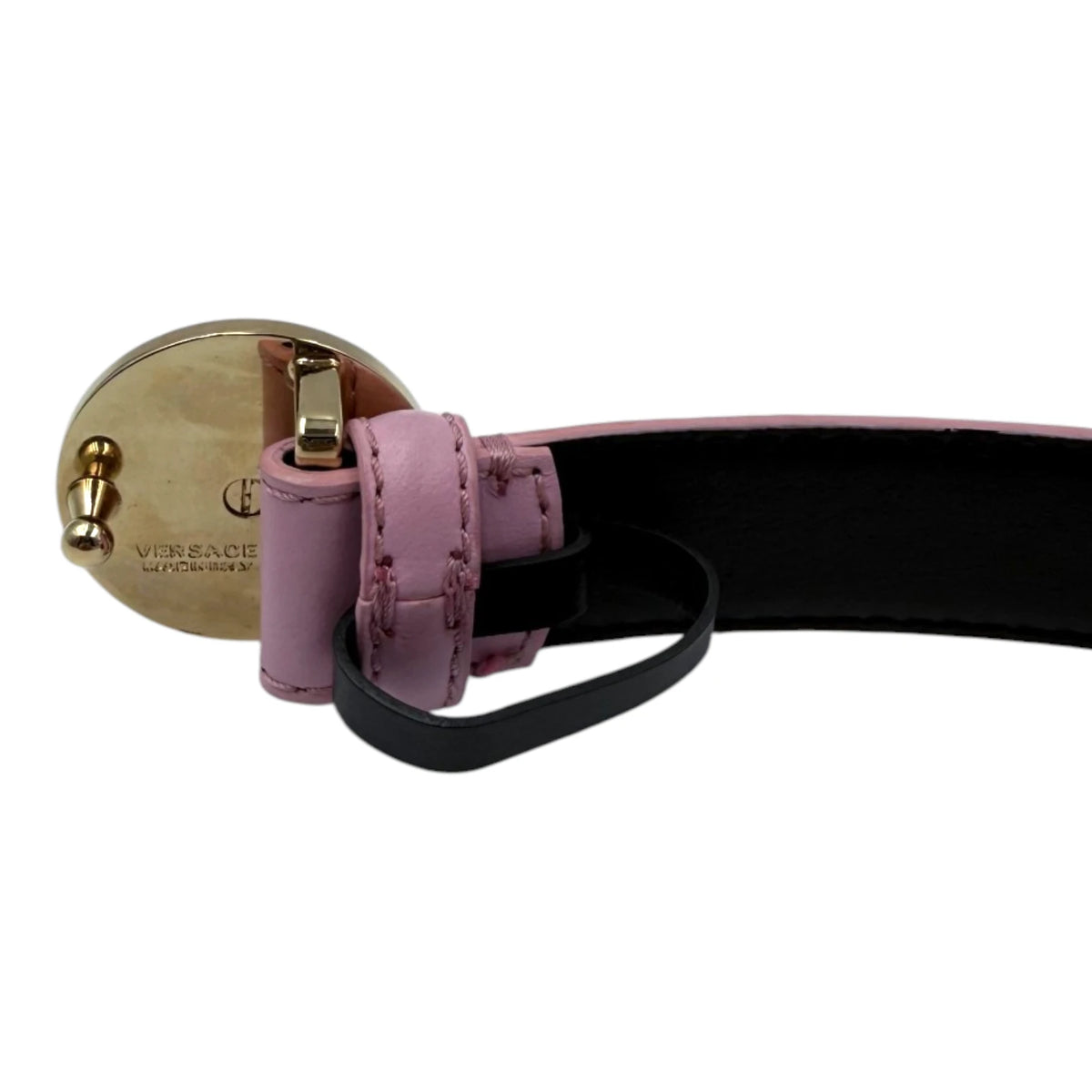 Versace Pink Medusa Leather Belt