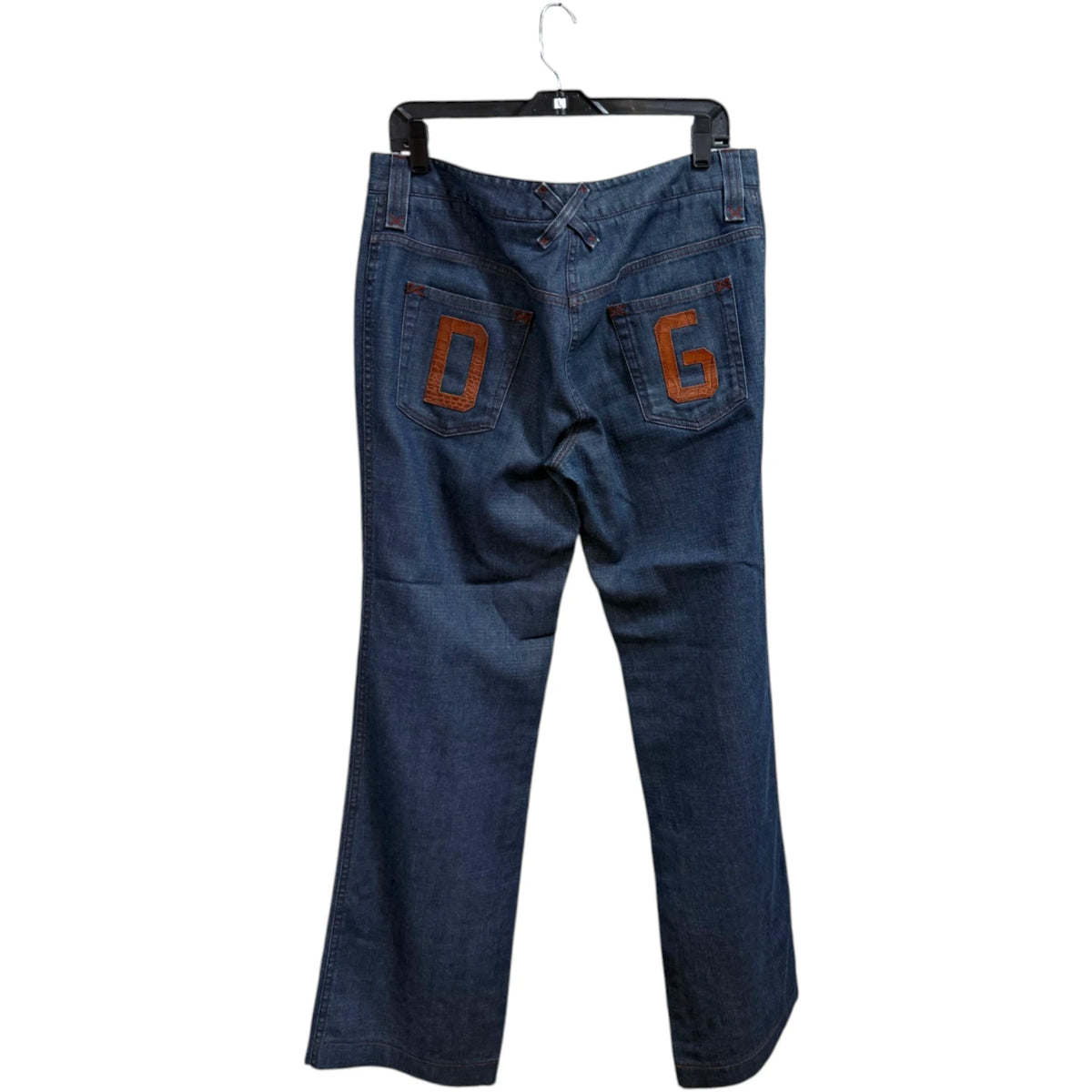 Dolce & Gabbana Leather Patch Pocket Dark Wash Jeans