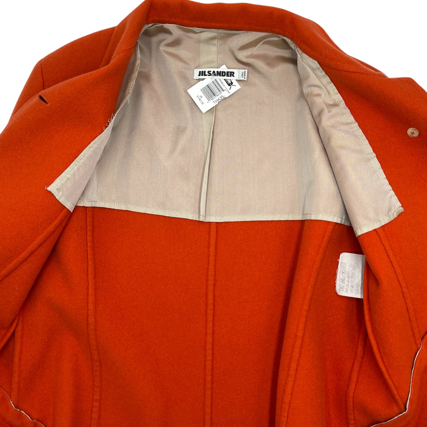Jil Sander Orange Cashmere Blazer