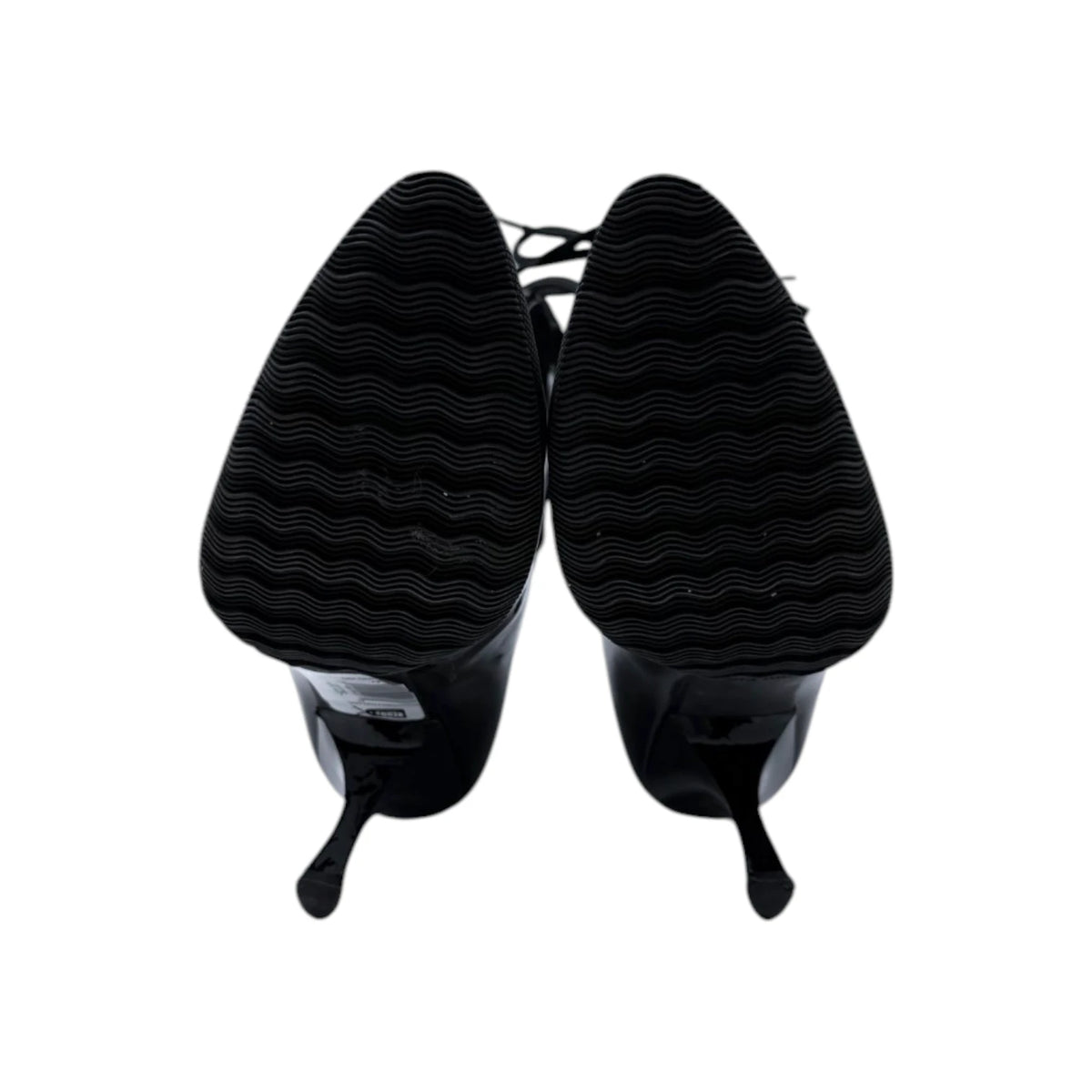 Miu Miu Black Patent Leather Drawstring Heeled Boots