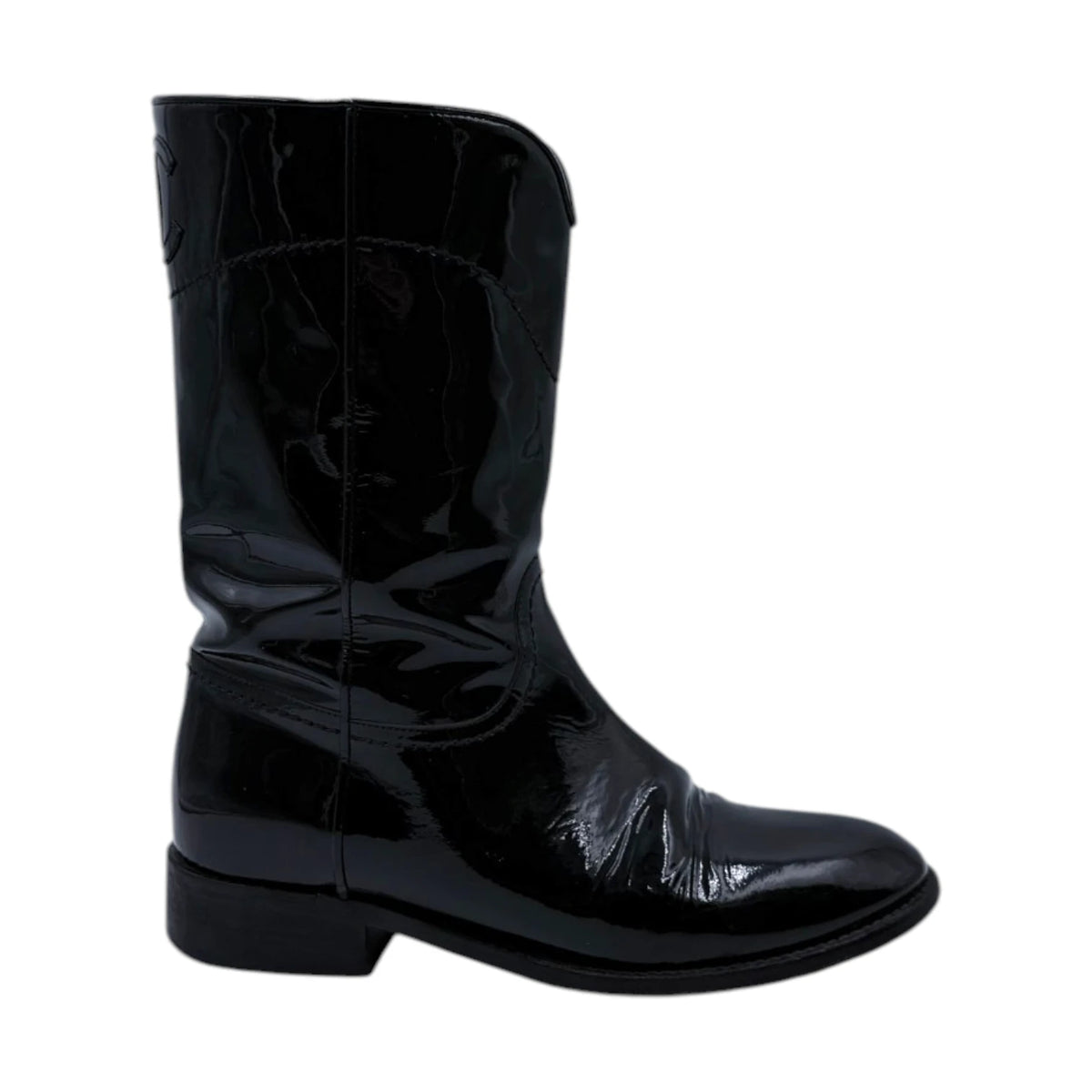 Chanel Interlocking CC Cowboy Mid-Calf Boots