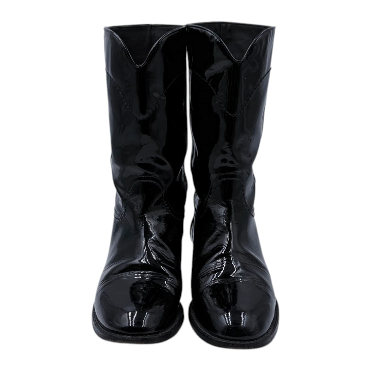 Chanel Interlocking CC Cowboy Mid-Calf Boots