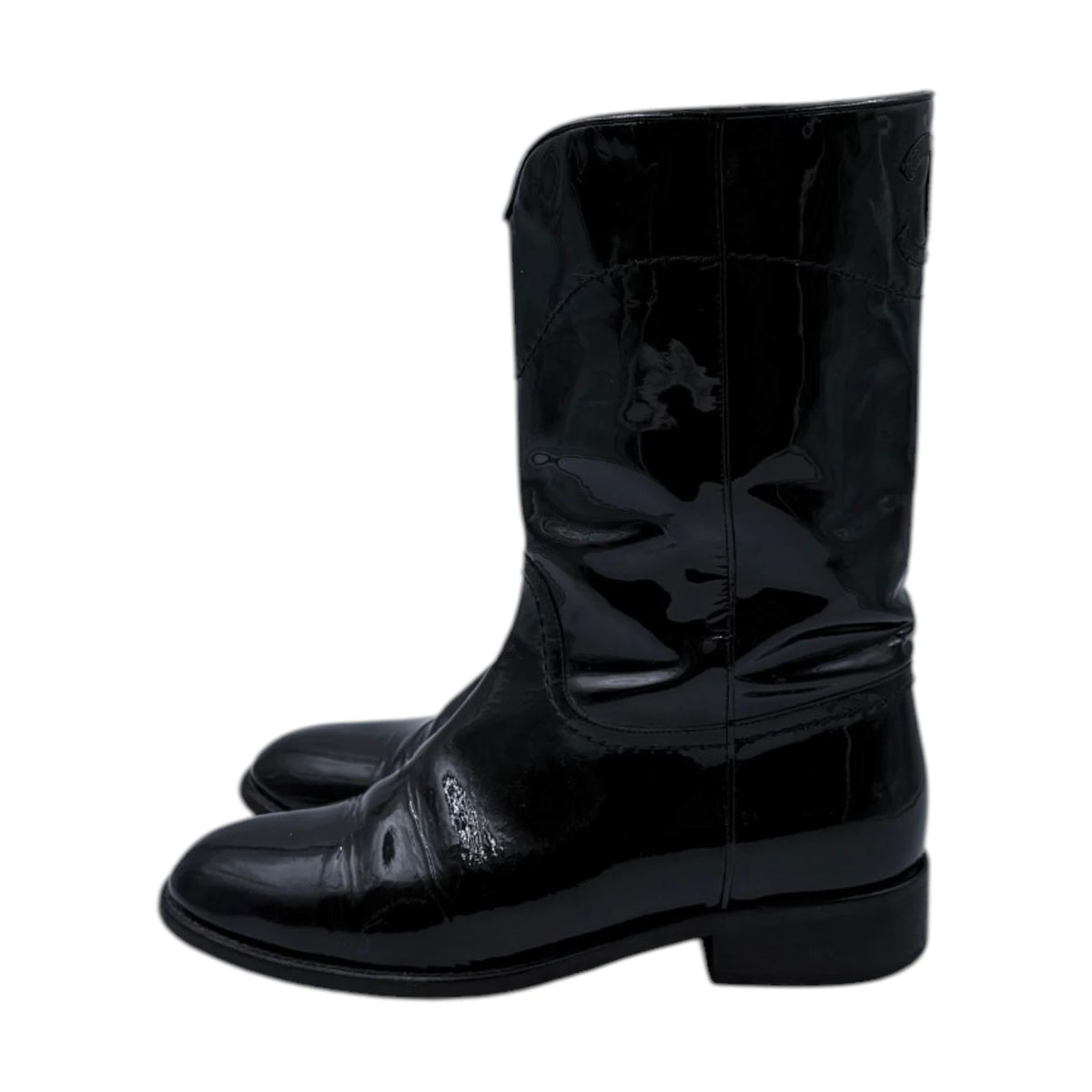 Chanel Interlocking CC Cowboy Mid-Calf Boots