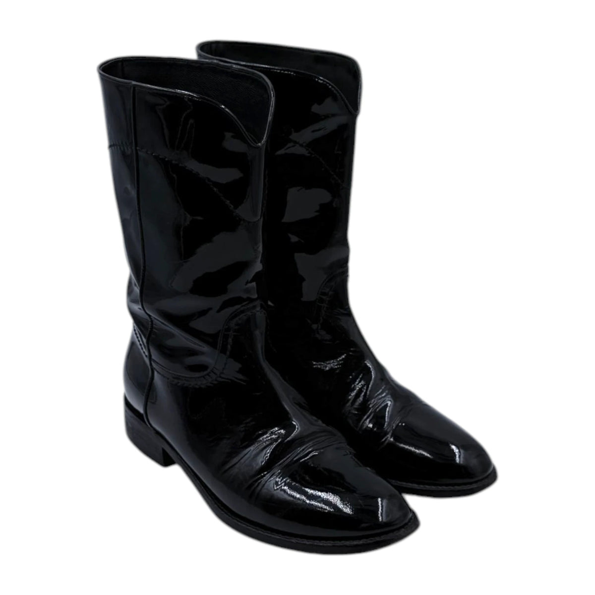 Chanel Interlocking CC Cowboy Mid-Calf Boots
